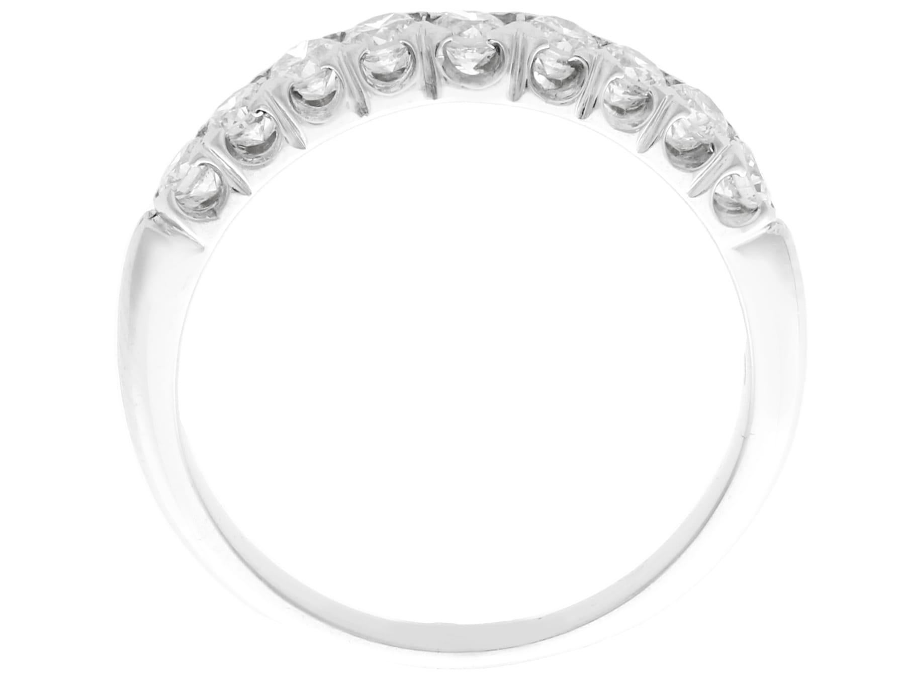 Women's Diamond and White Gold Half Eternity Ring, Circa 1970 For Sale