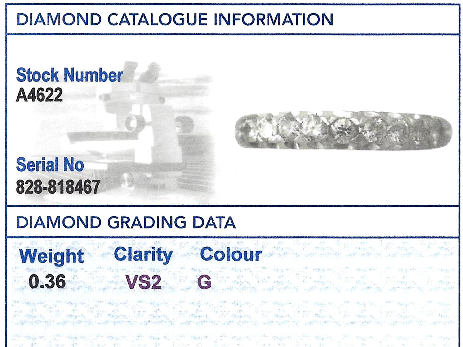 Diamond and White Gold Half Eternity Ring, Circa 1970 For Sale 1