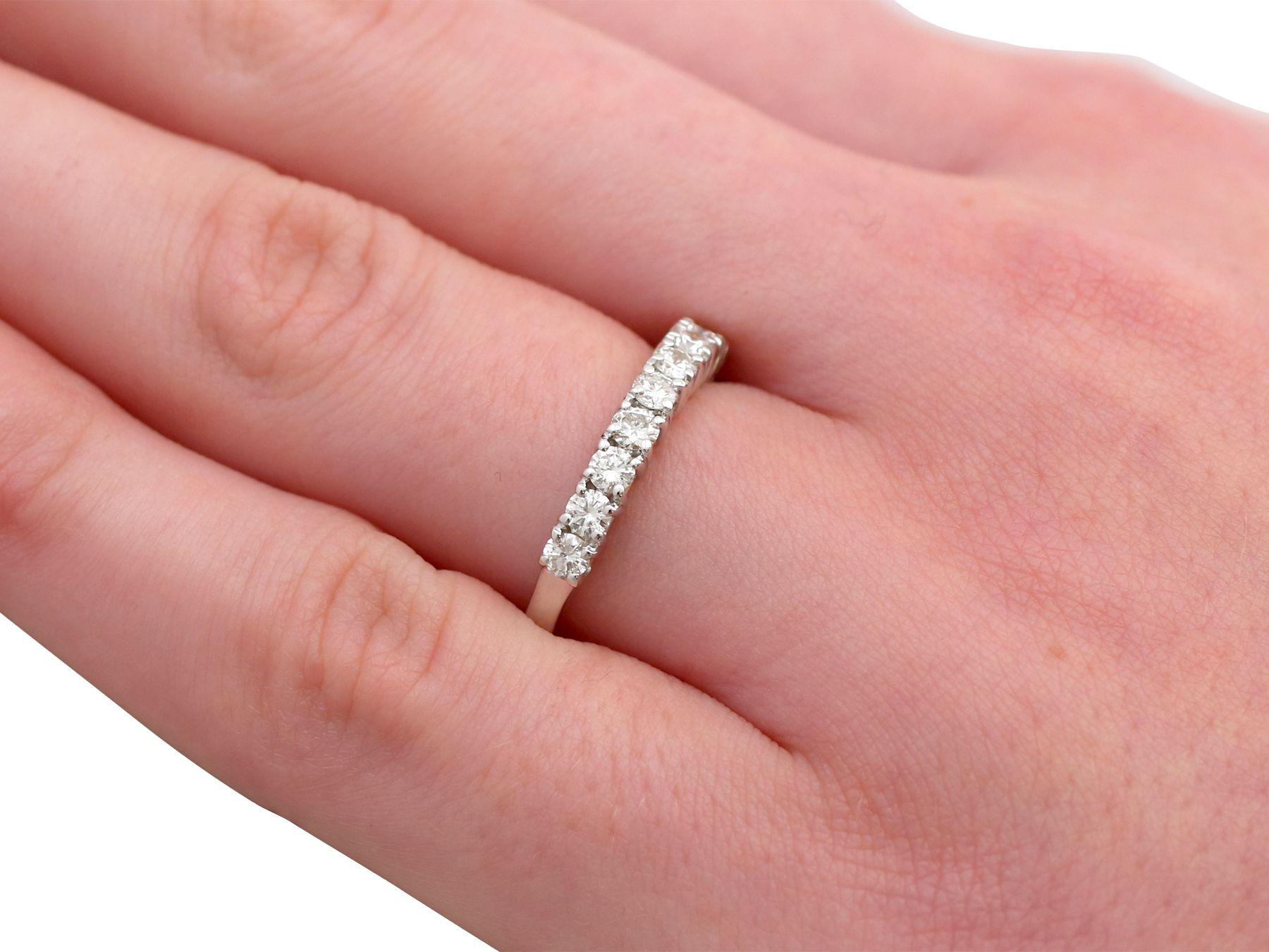 1970s 0.36 Carat Diamond 18k White Gold Half Eternity Ring For Sale 2