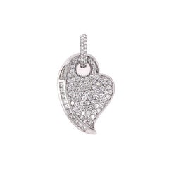 Diamond and White Gold Heart Pendant Necklace