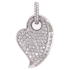 Diamond and White Gold Heart Pendant Necklace