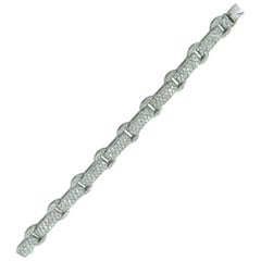 Diamond and White Gold Link Bracelet