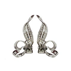 Vintage Diamond and White Gold Love Knot Italian Earrings Dolce Vita Design