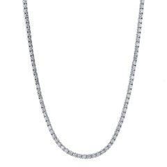 8.27 Carat Diamond Riviera Necklace, set in 18 Karat White Gold 18 Inches Long