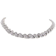 Diamond and White Gold Necklace, over 12 Carat of White Diamonds