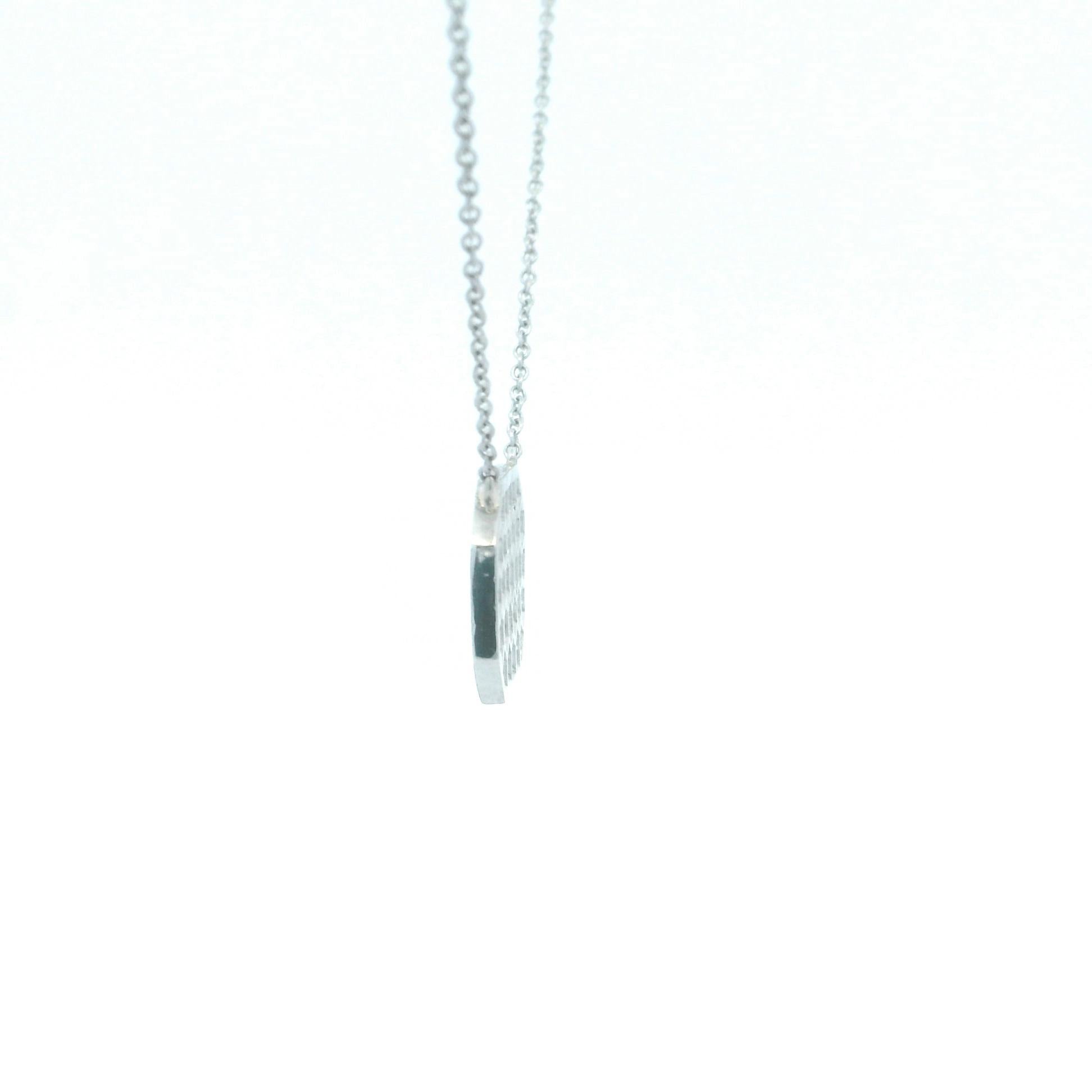 da uomo o donna Collana con ciondolo in oro bianco e diamanti in vendita
