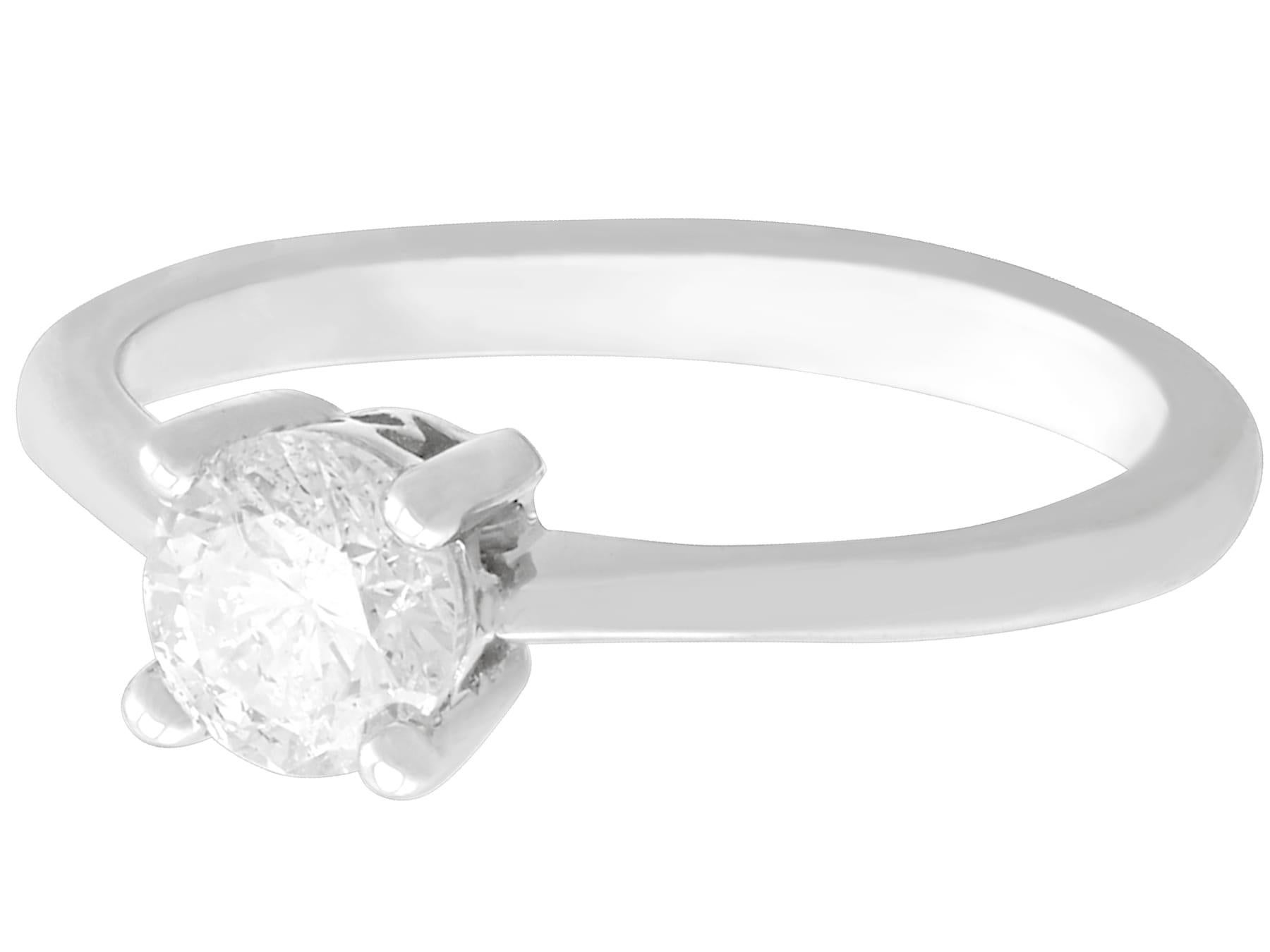 Contemporary Diamond and White Gold Solitaire Engagement Ring For Sale