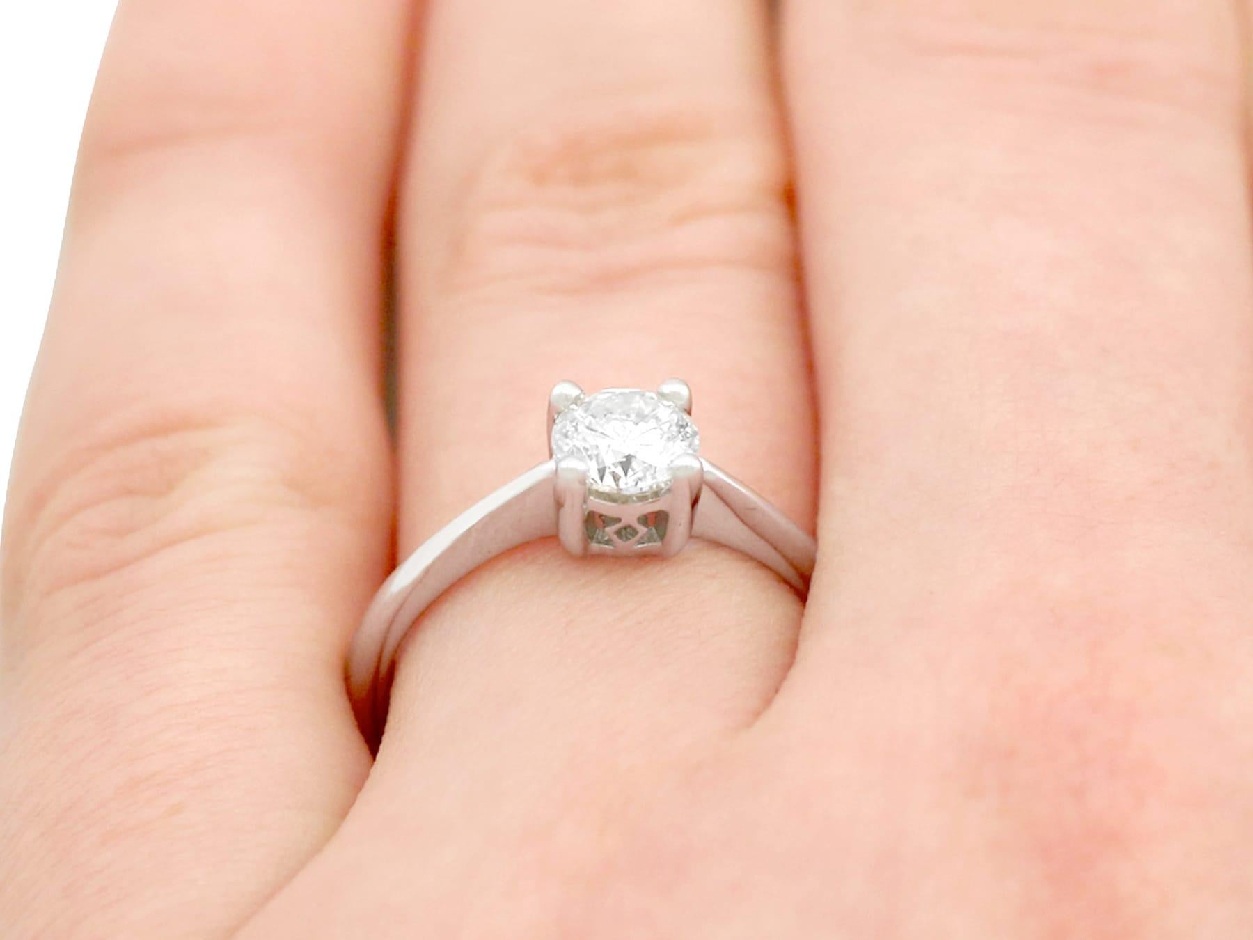 Diamond and White Gold Solitaire Engagement Ring For Sale 3