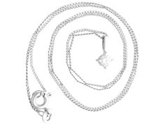 Contemporary Italian 0.22ct Diamond 14k White Gold Pendant Necklace