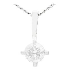 Pendentif solitaire en or blanc et diamant