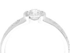 Diamond and White Gold Celtic Style Solitaire Ring and Wedding Band Set