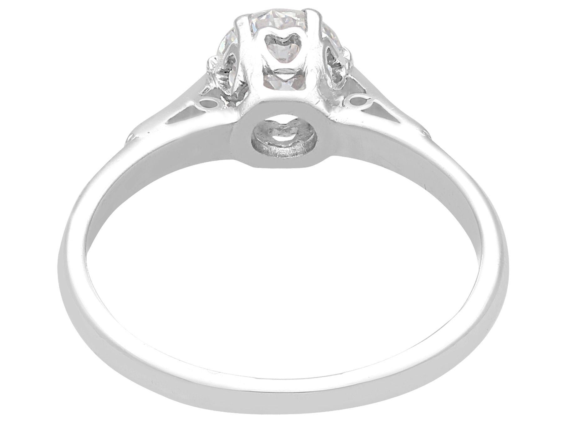 Women's or Men's Diamond and White Gold Solitaire Ring