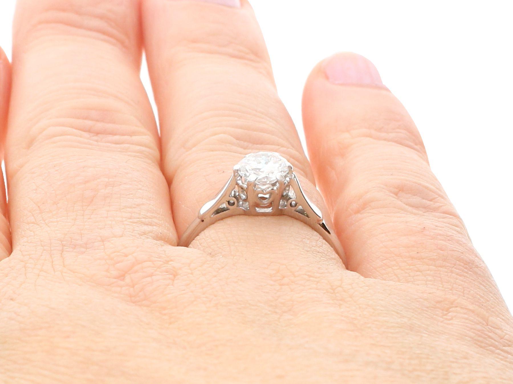 Diamond and White Gold Solitaire Ring 4