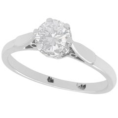 Vintage Diamond and White Gold Solitaire Ring
