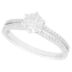 Diamond and 18K White Gold Solitaire Ring