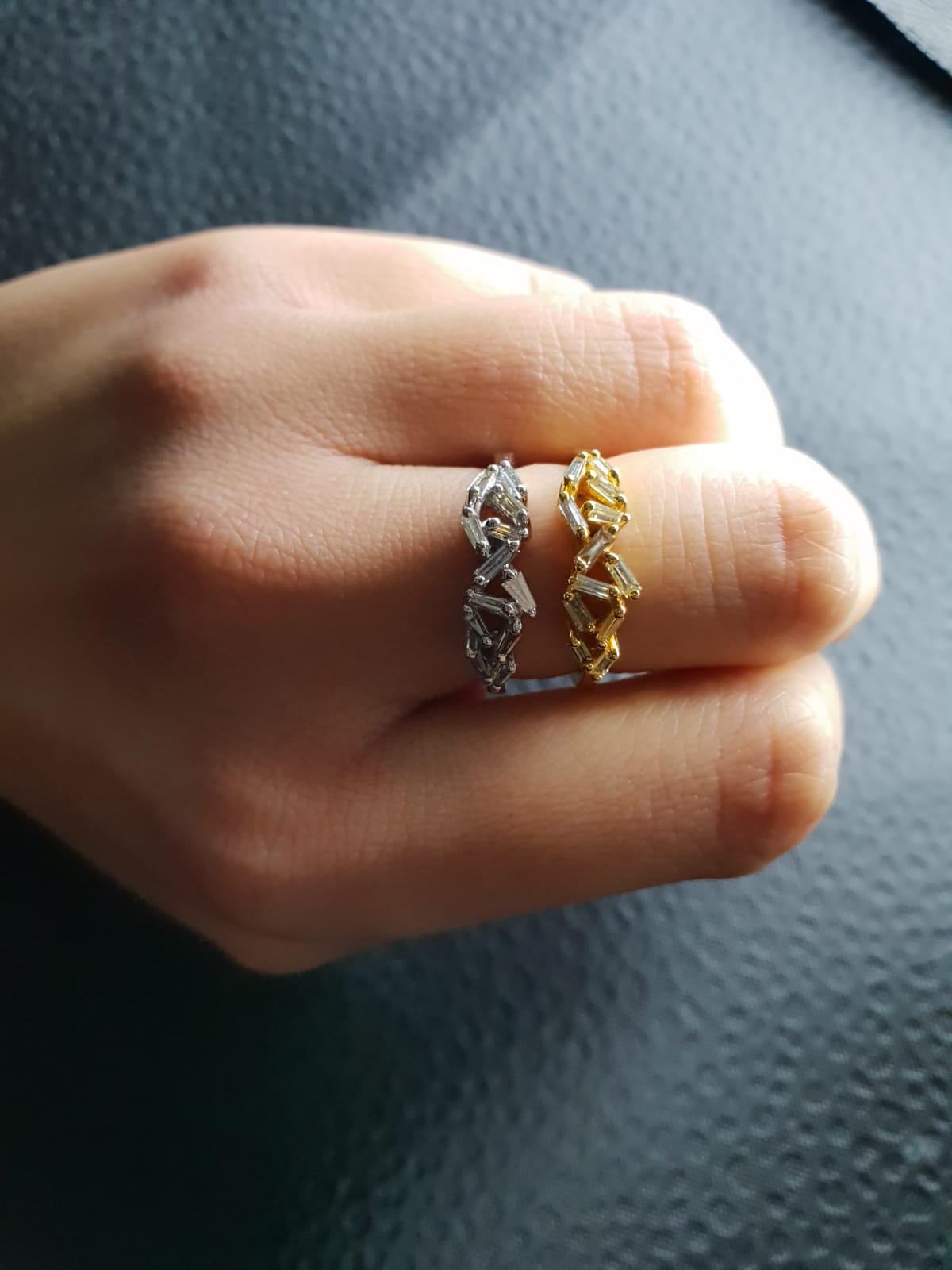 Stapelbarer Diamant- und Weißgold-Ring im Angebot 2