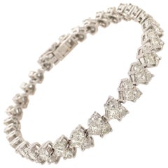 Diamond and White Gold Straight Line Bracelet