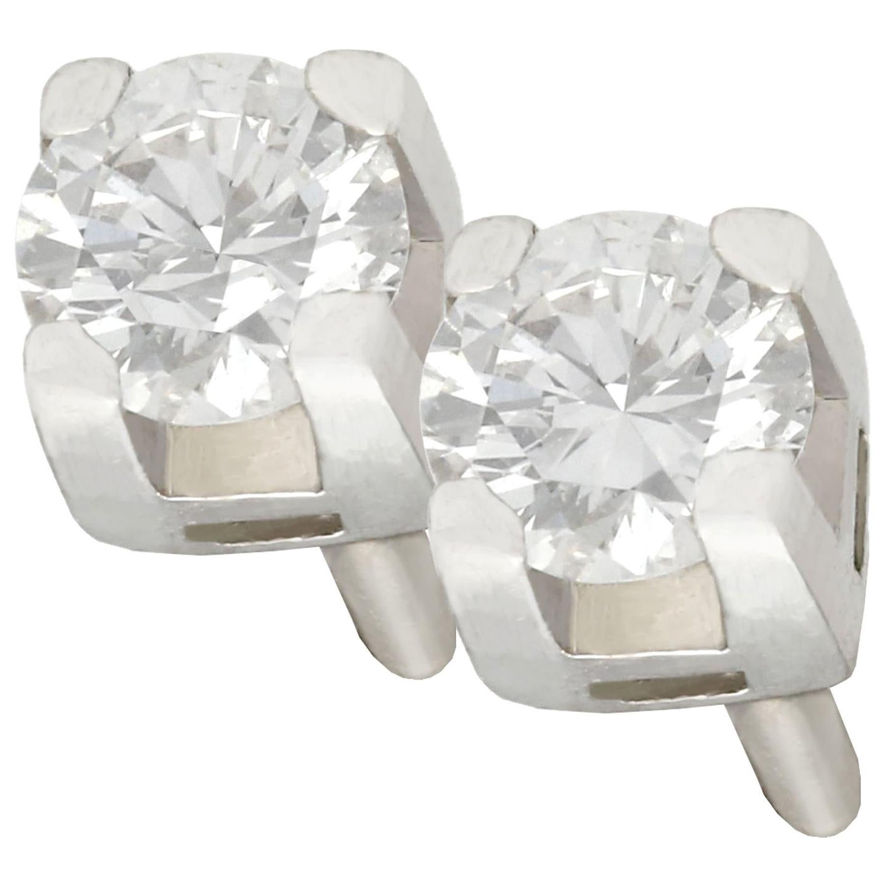 Black and White Diamond Silver Gold Earrings For Sale at 1stDibs