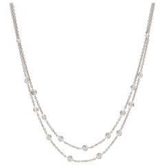 Diamond and White Gold Swag Necklace