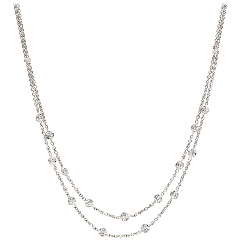 Diamond and White Gold Swag Necklace at 1stDibs