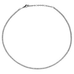 Diamond and White Gold Tennis Necklace - Adjustable Length