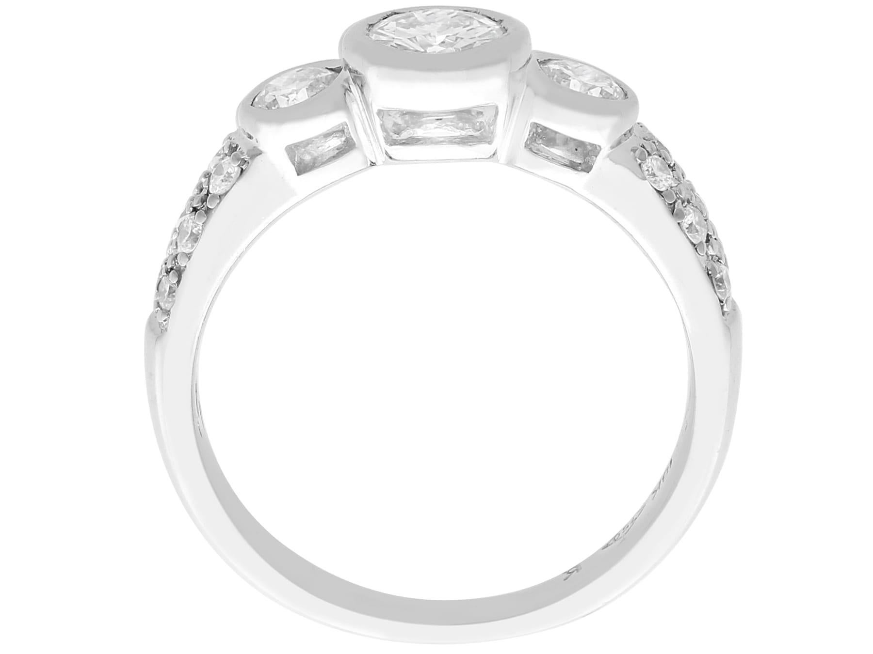 Women's Diamond and White Gold Trilogy Ring, Circa 1980 For Sale