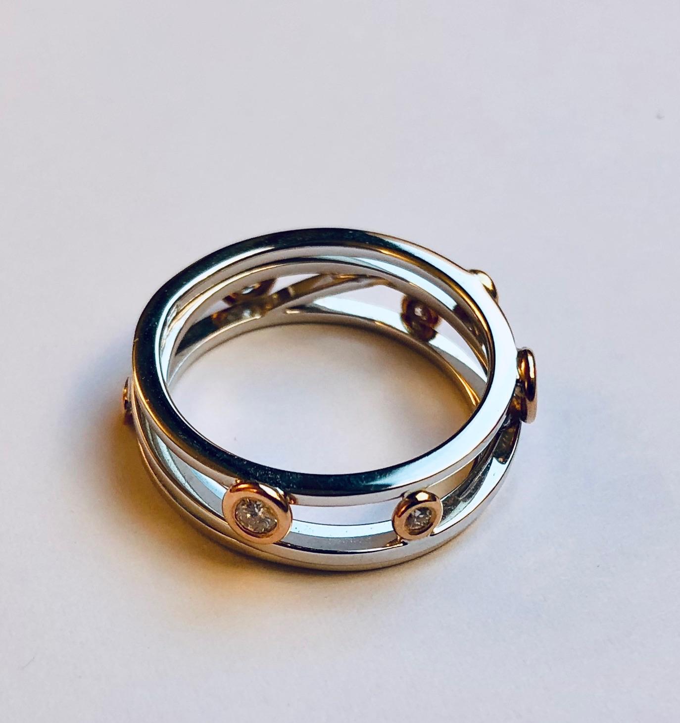 Contemporary Diamond and White Gold Van der Veken Varens Ring For Sale