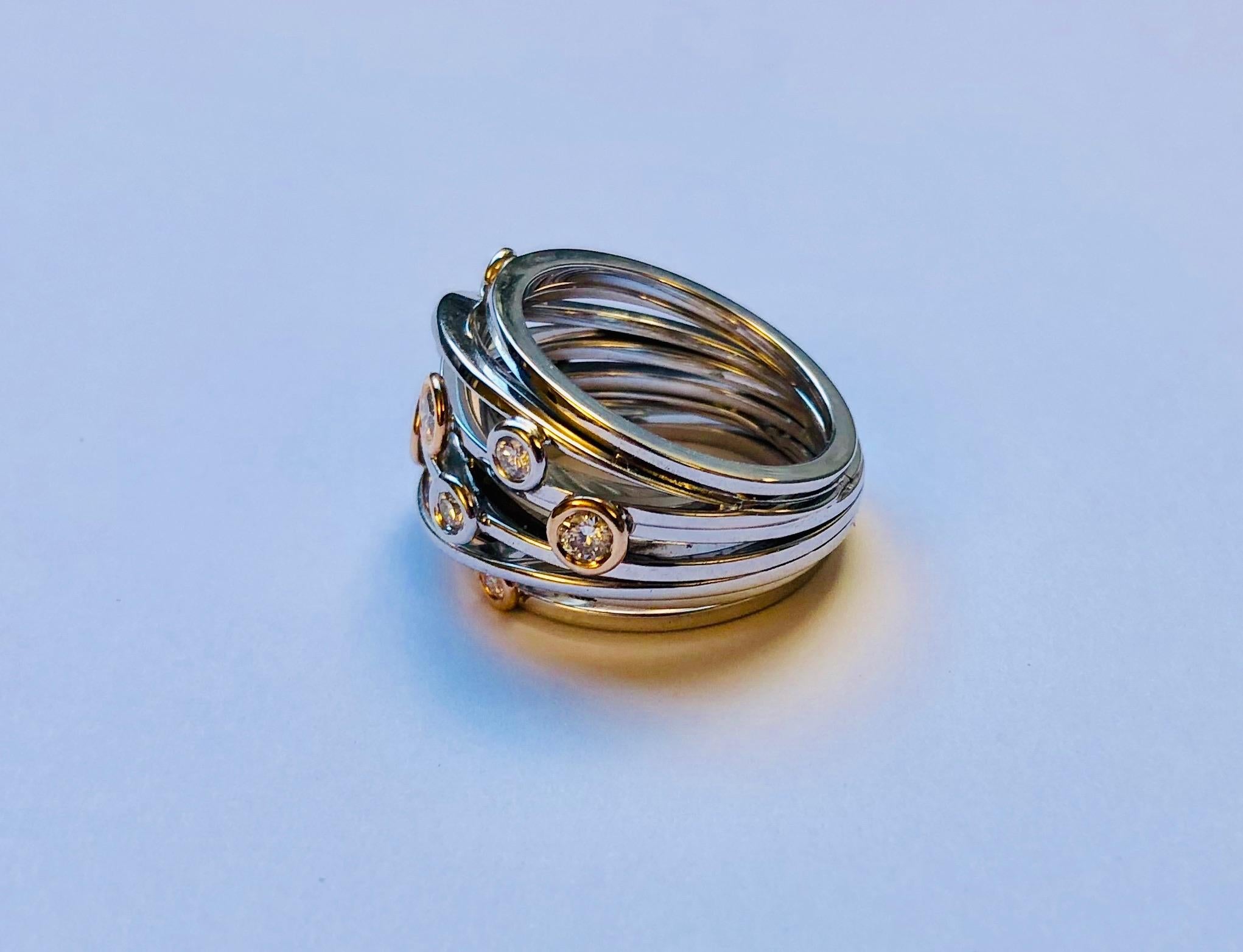 Diamond and White Gold Van der Veken Varens Ring (Zeitgenössisch) im Angebot