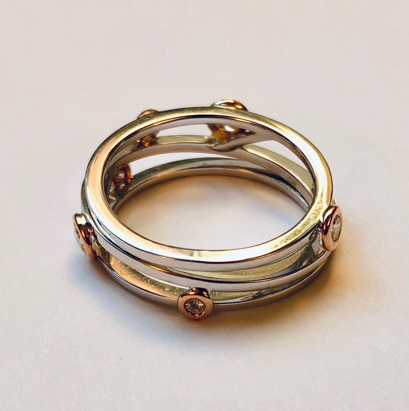 Round Cut Diamond and White Gold Van der Veken Varens Ring For Sale