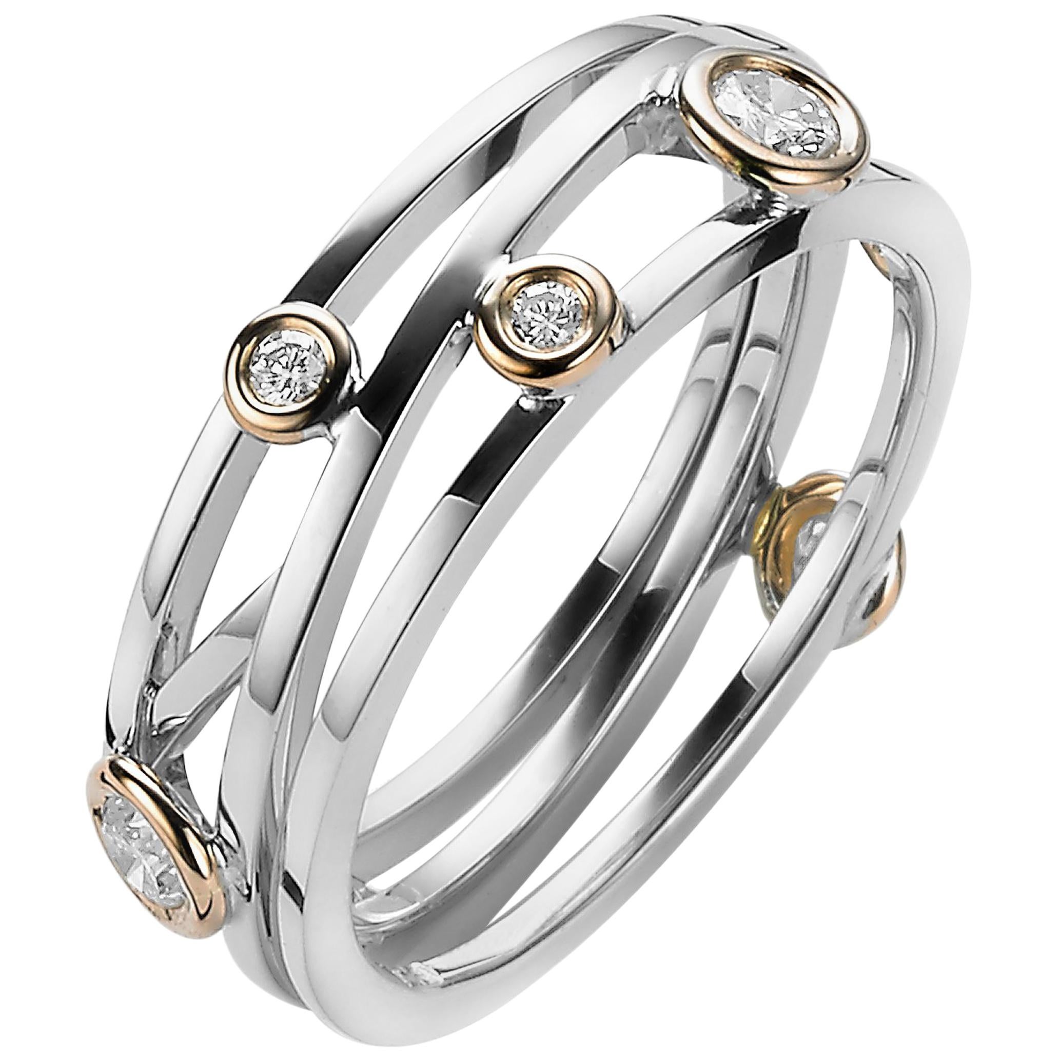 Diamond and White Gold Van der Veken Varens Ring For Sale
