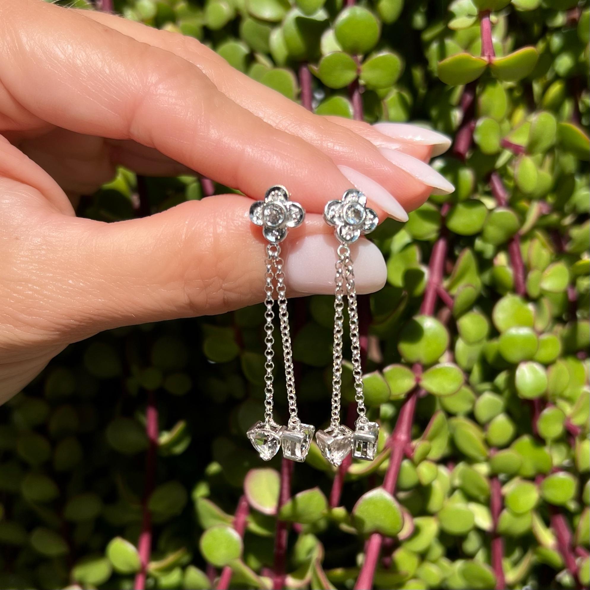 white topaz drop earrings
