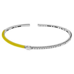 Armreif mit Diamant und gelber Emaille