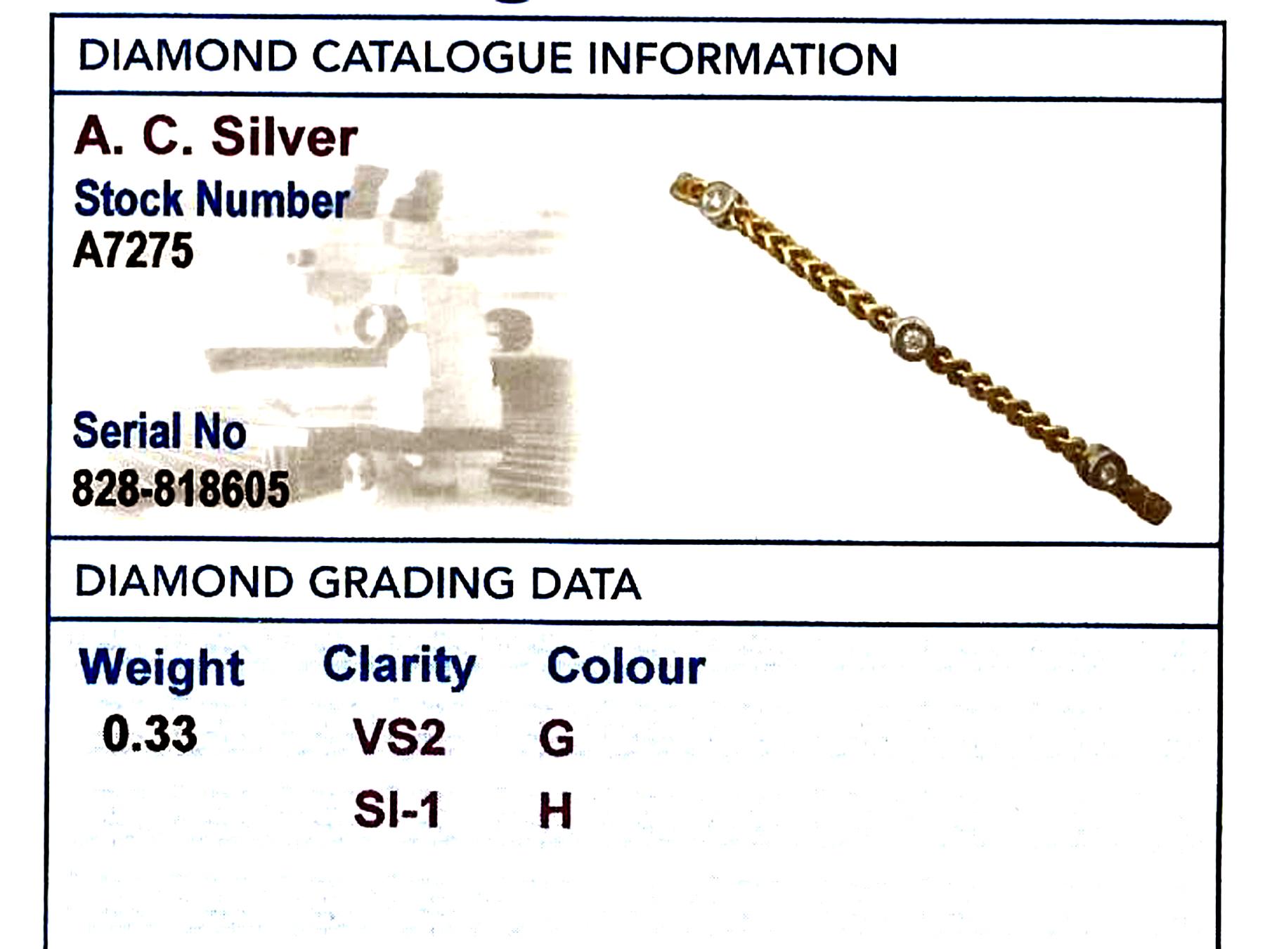 1980s Vintage Diamond and Yellow Gold Bracelet 3