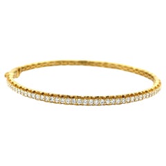 Diamond and Yellow Gold Circle Bangle Bracelet, 2.63 Carats Total