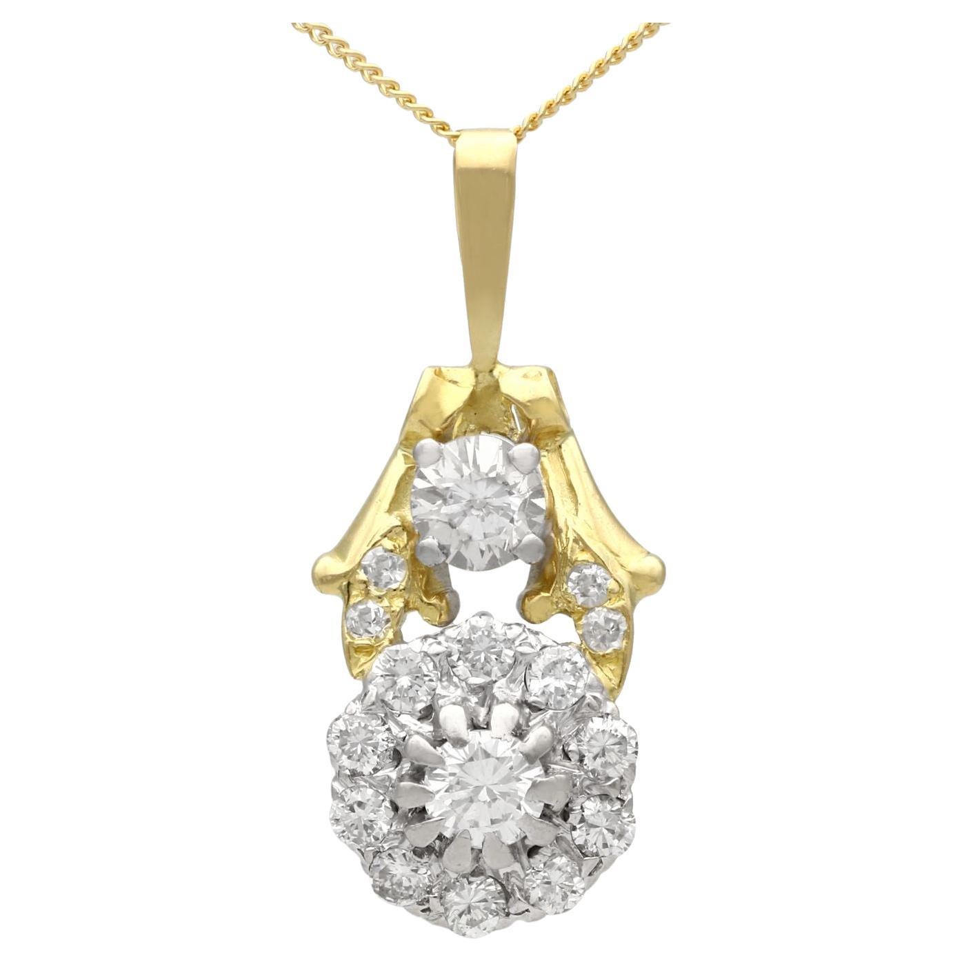 Yellow Gold and Diamond Pendant at 1stDibs