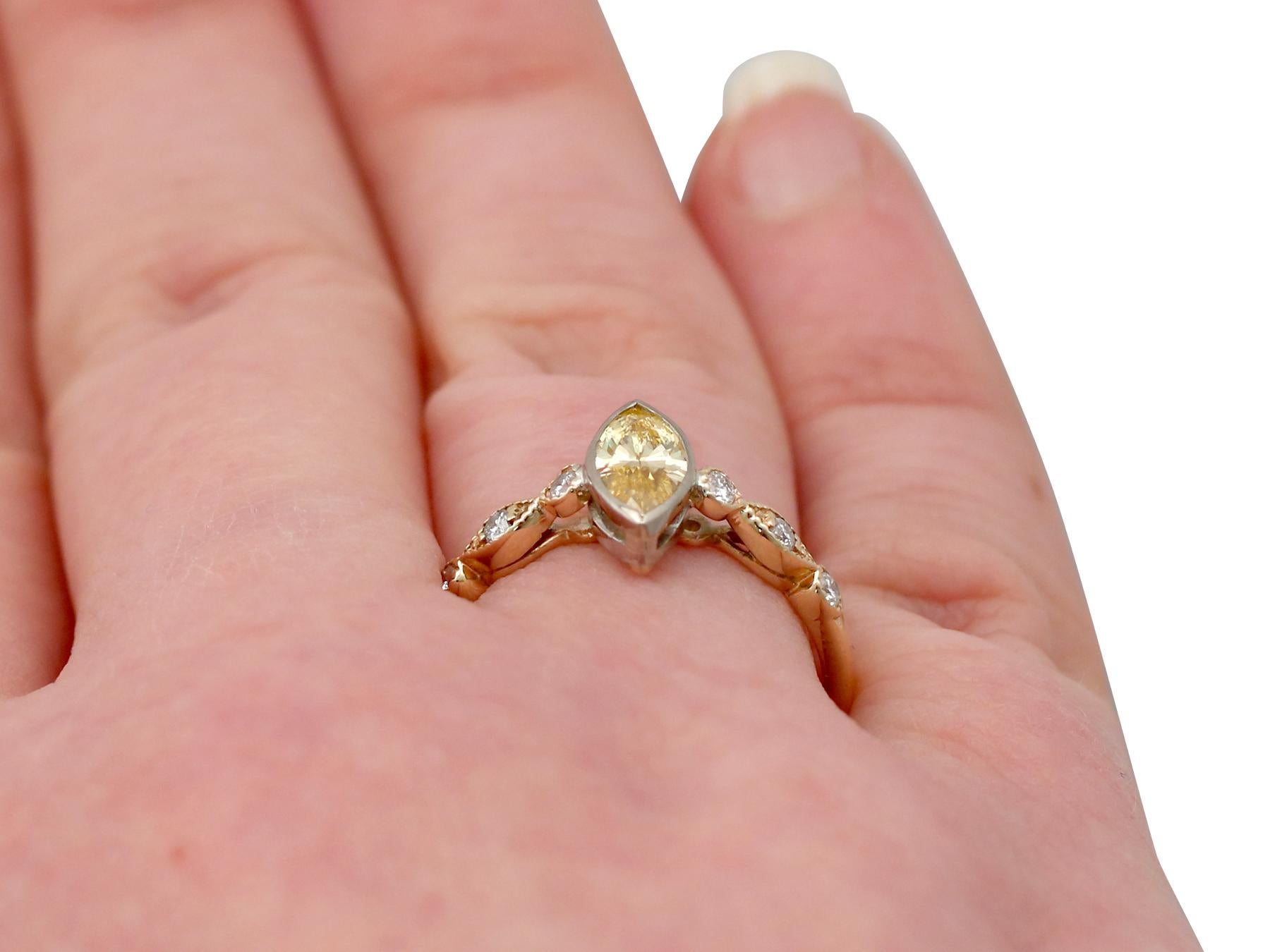 Diamond and Yellow Gold Cocktail Engagement Ring In Excellent Condition For Sale In Jesmond, Newcastle Upon Tyne