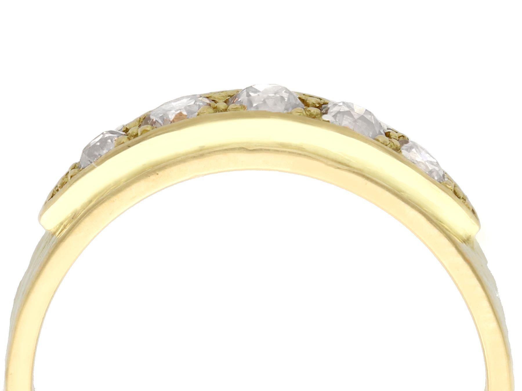 Round Cut Antique and Vintage Diamond 18K Yellow Gold Cocktail Ring For Sale