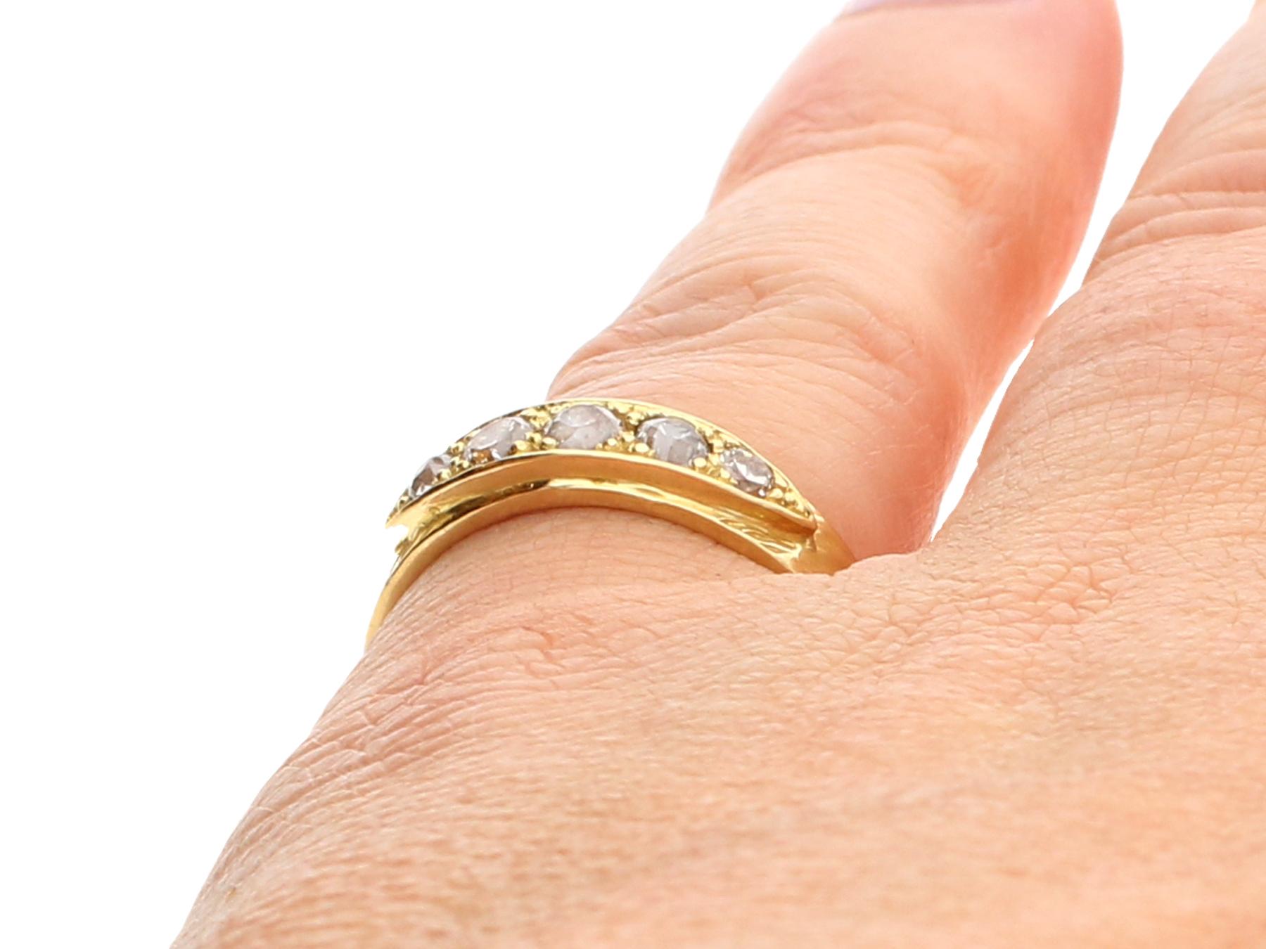 Antique and Vintage Diamond 18K Yellow Gold Cocktail Ring For Sale 4
