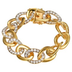 Diamond and Yellow Gold Curb Link Bracelet