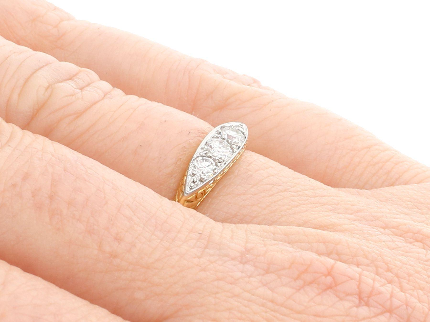 Antique Diamond and Yellow Gold Dress Ring Circa 1920 In Excellent Condition In Jesmond, Newcastle Upon Tyne