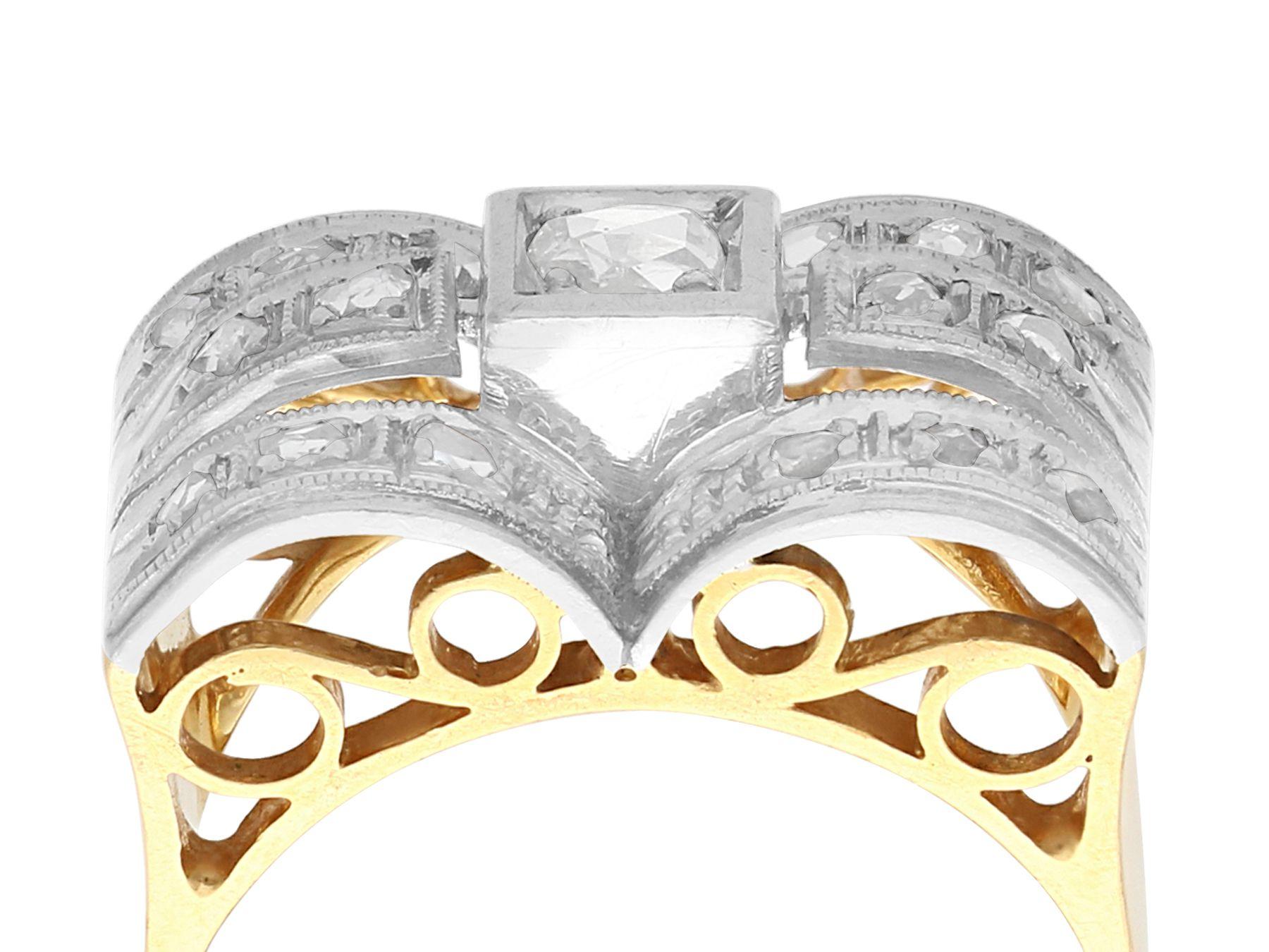 Vintage-Ring aus Diamant und Gelbgold im Art-déco-Stil (Art déco) im Angebot