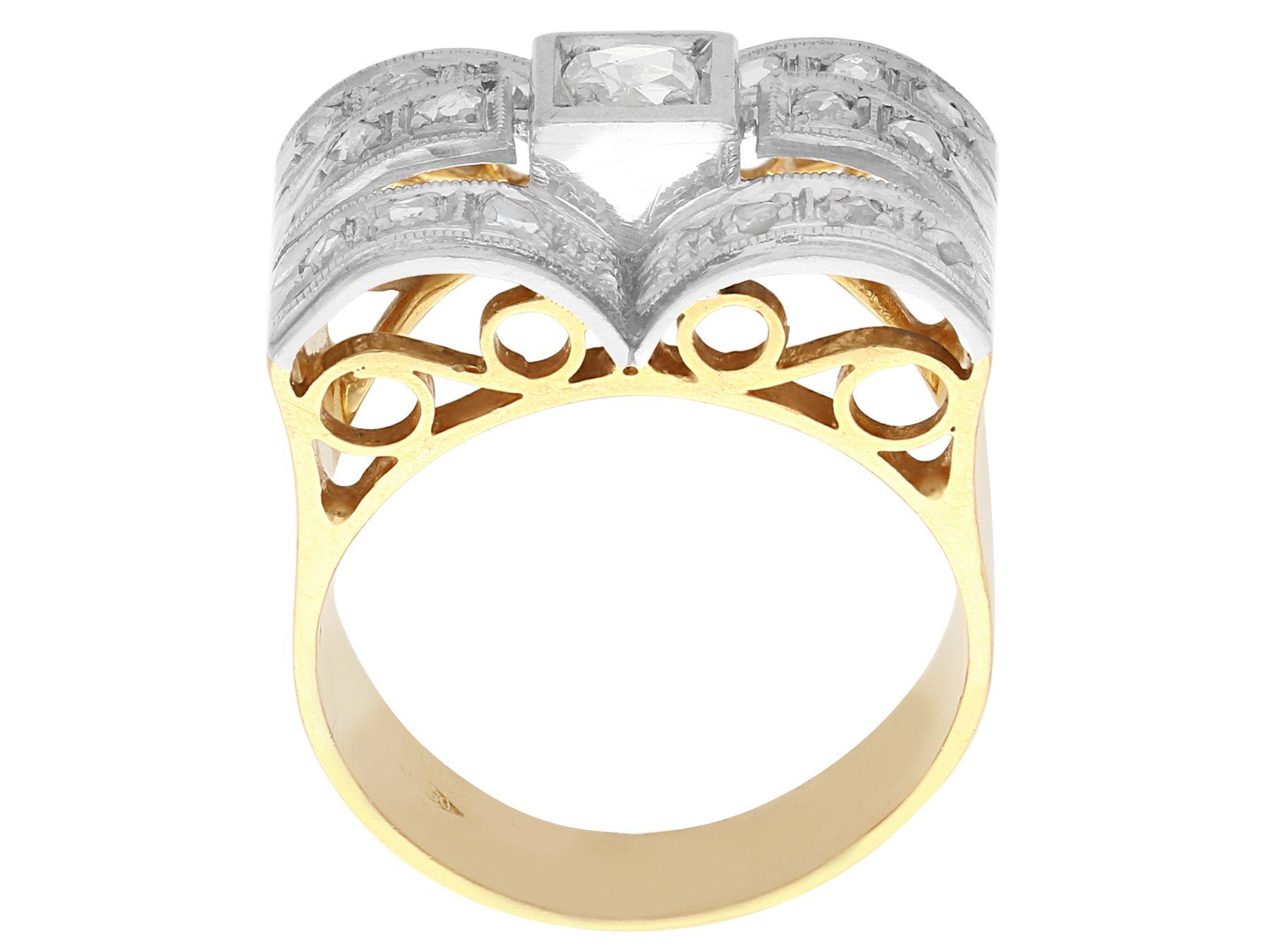 Vintage-Ring aus Diamant und Gelbgold im Art-déco-Stil im Zustand „Hervorragend“ im Angebot in Jesmond, Newcastle Upon Tyne
