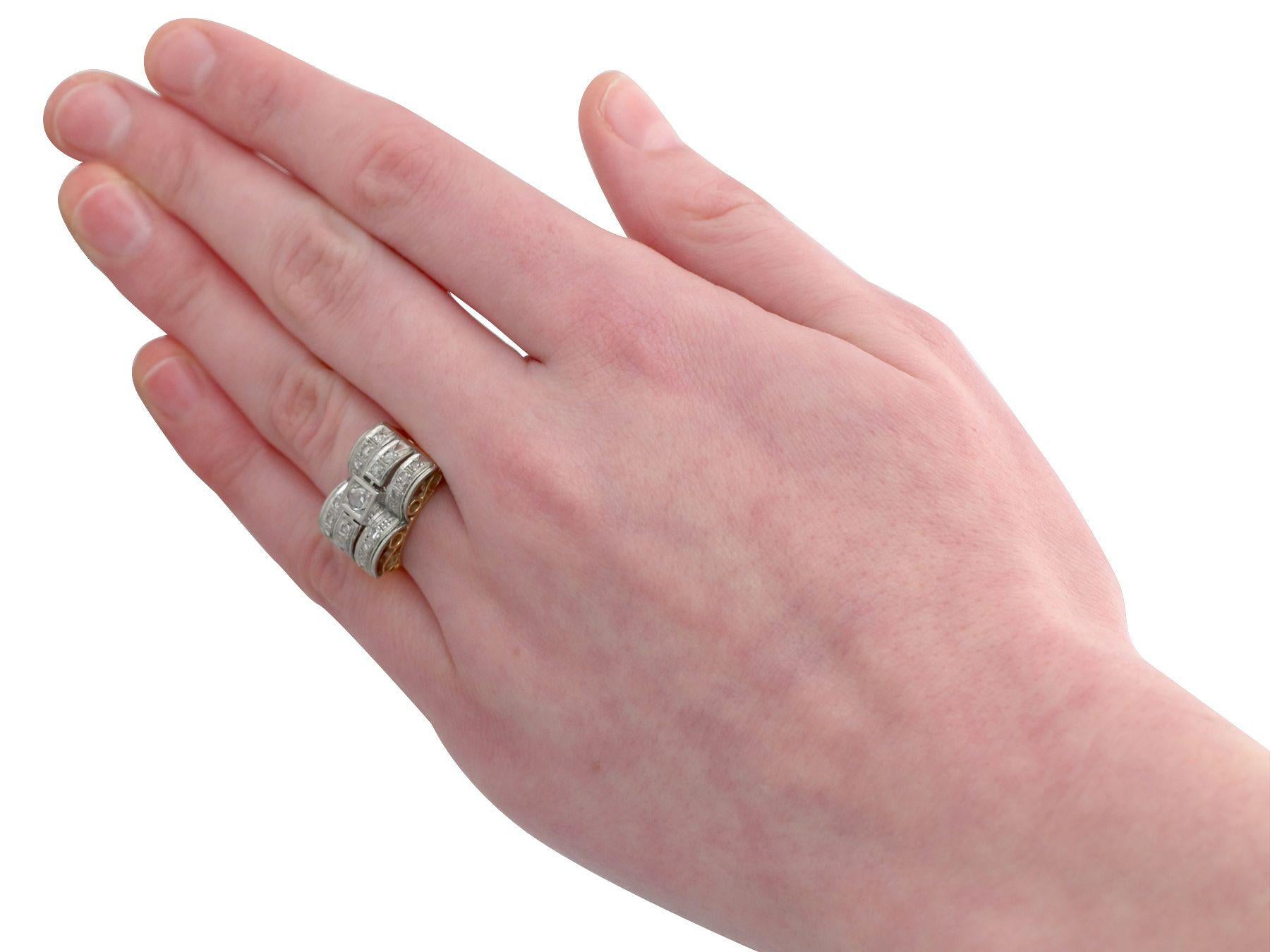 Vintage-Ring aus Diamant und Gelbgold im Art-déco-Stil für Damen oder Herren im Angebot