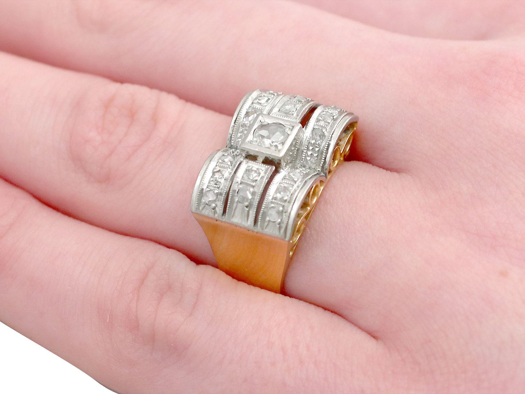 Vintage-Ring aus Diamant und Gelbgold im Art-déco-Stil im Angebot 1