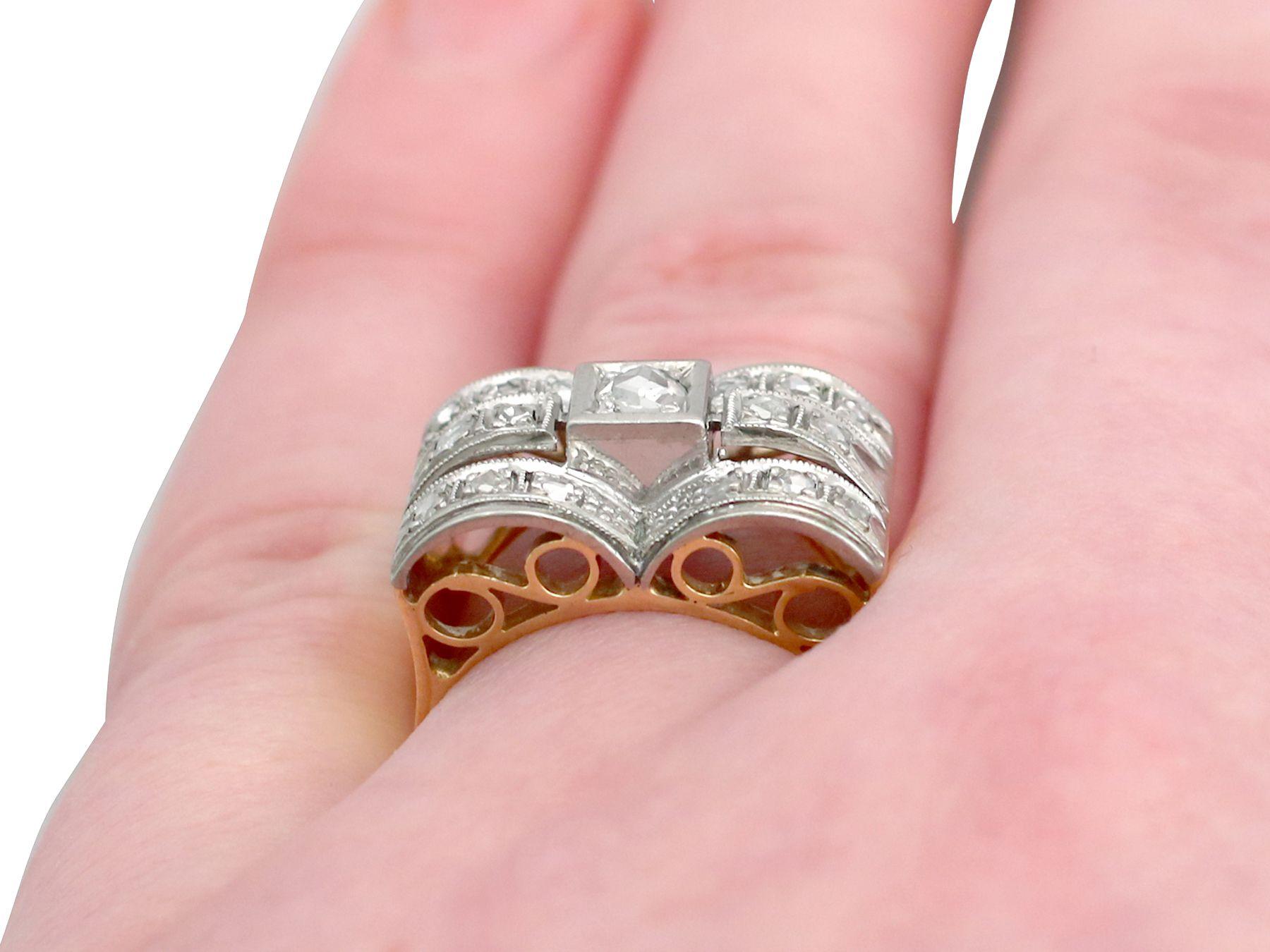 Vintage-Ring aus Diamant und Gelbgold im Art-déco-Stil im Angebot 2