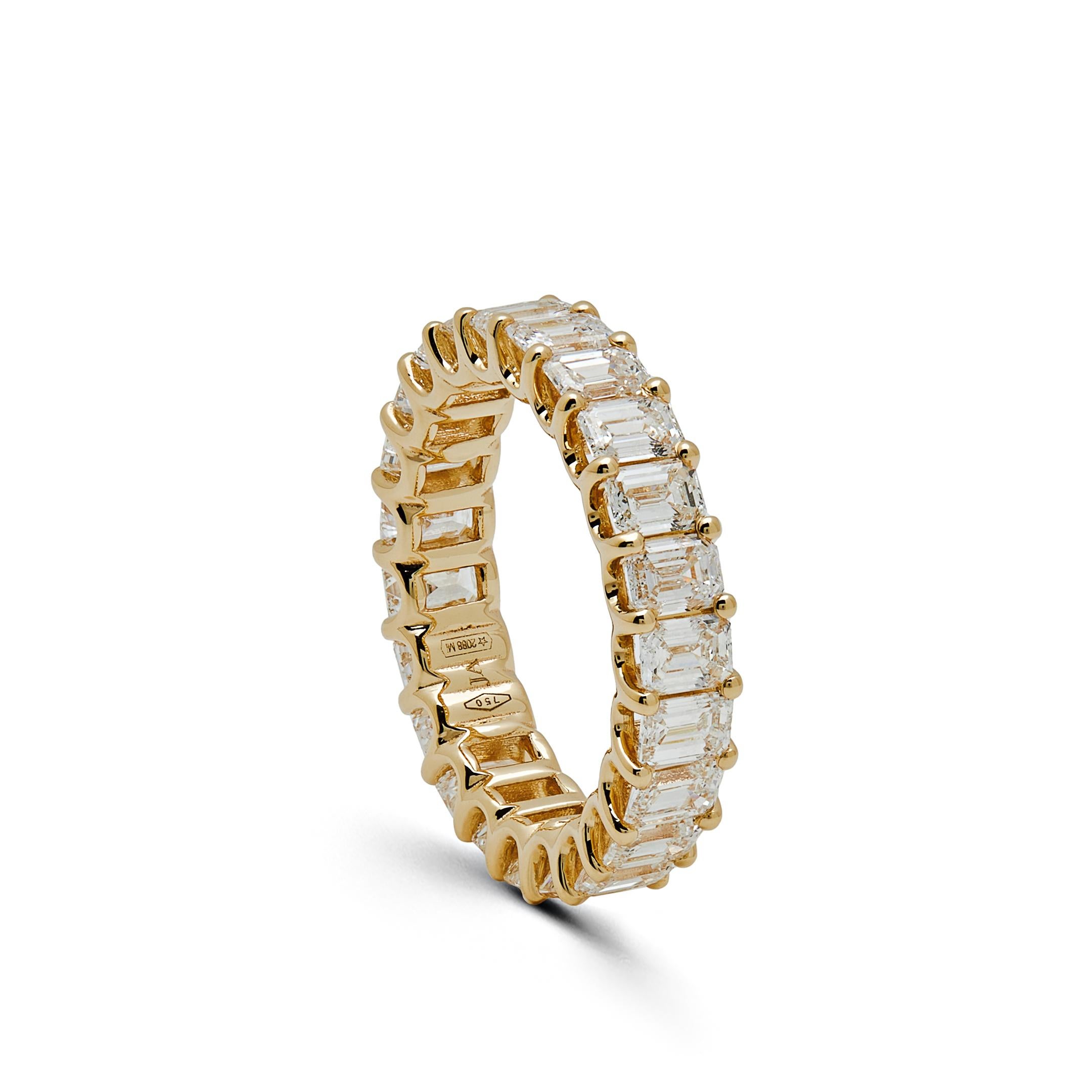 Taille émeraude Bracelet éternel en or jaune et diamant en vente