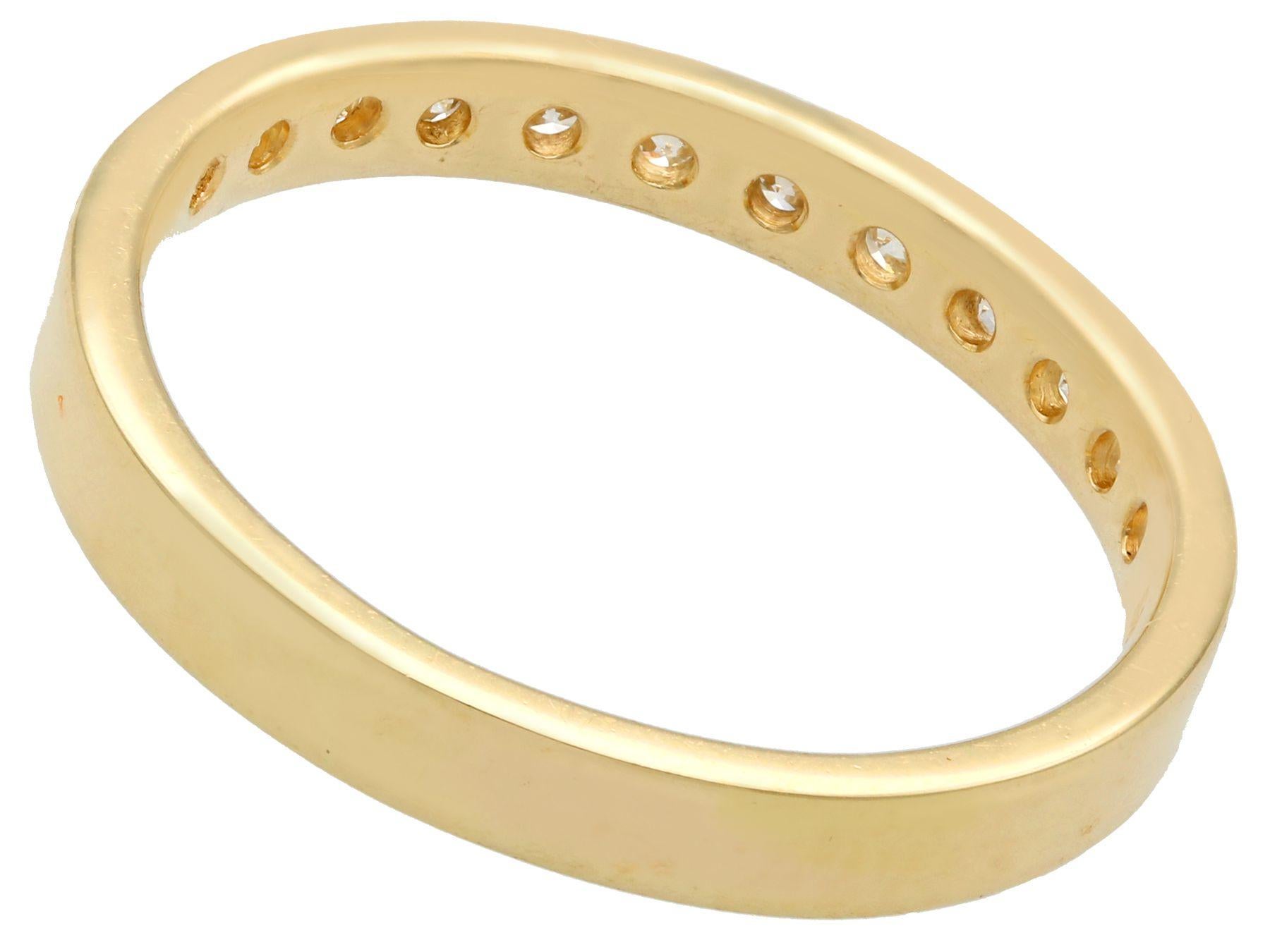 yellow gold half eternity ring
