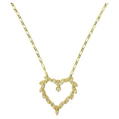 Herzmotiv-Halskette aus Diamant und Gelbgold