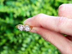 Diamond and Yellow Gold Platinum Set Twist Ring