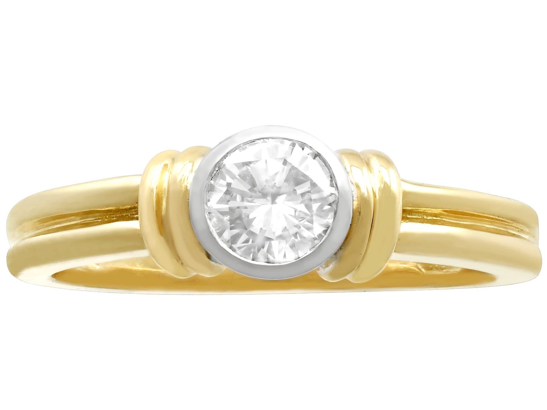 Diamond and Yellow Gold Solitaire Engagement Ring In Excellent Condition For Sale In Jesmond, Newcastle Upon Tyne